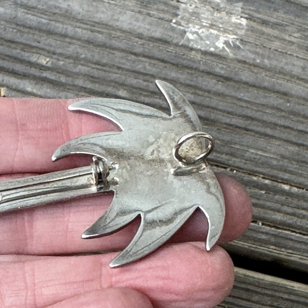 Vintage 925 Sterling Silver Palm Tree Brooch Pin Pendant - Picture 6 of 9